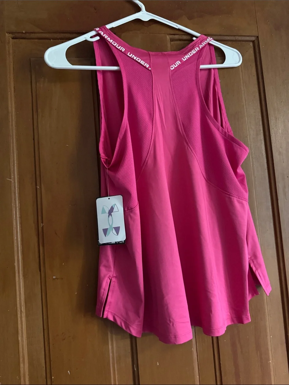 Under Armour Bright Pink Girls Athletic Tank Top - Picture 3 of 4